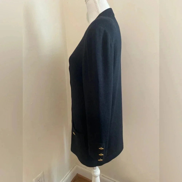 St. John Basics Santana Knit Cardigan / Jacket Gold Rivets Buttons Size P - Picture 9 of 11